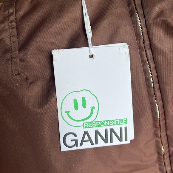 Ganni ruched shell mini skirt - Picture 3 of 6